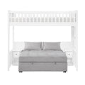Twin Loft Bunk Bed with Night Stand and Sofa Bed B2034WHLTS-1*