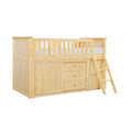 Low Loft Bunk with Bookcase and 2 Dressers B2043LL-1*BC2DR