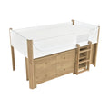 Low Loft Bed with 2-Shelf Bookcase, 4-Shelf Bookcase and Dresser B2048WHLT-1*2BCDR