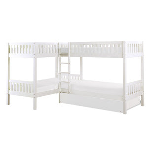 Corner Bunk Bed with Twin Trundle B2053CNW-1R*