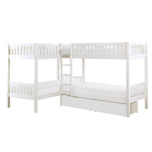 Corner Bunk Bed with Storage Boxes B2053CNW-1T*