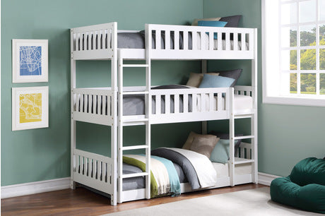 B2053TTTW Youth Galen Collection - Triple Bunk Bed