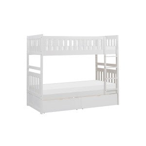 Twin/Twin Bunk Bed with Storage Boxes B2053W-1*T