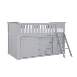 Low Loft Bunk with Bookcase and 2 Dressers B2063LL-1*BC2DR