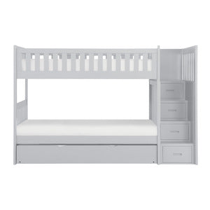 Twin/Twin Step Bunk Bed with Twin Trundle B2063SB-1*R