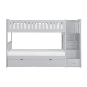 Twin/Twin Step Bunk Bed with Storage Boxes B2063SB-1*T