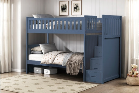B2083BUSB Youth Nora Collection - Twin/Twin Step Bunk Bed