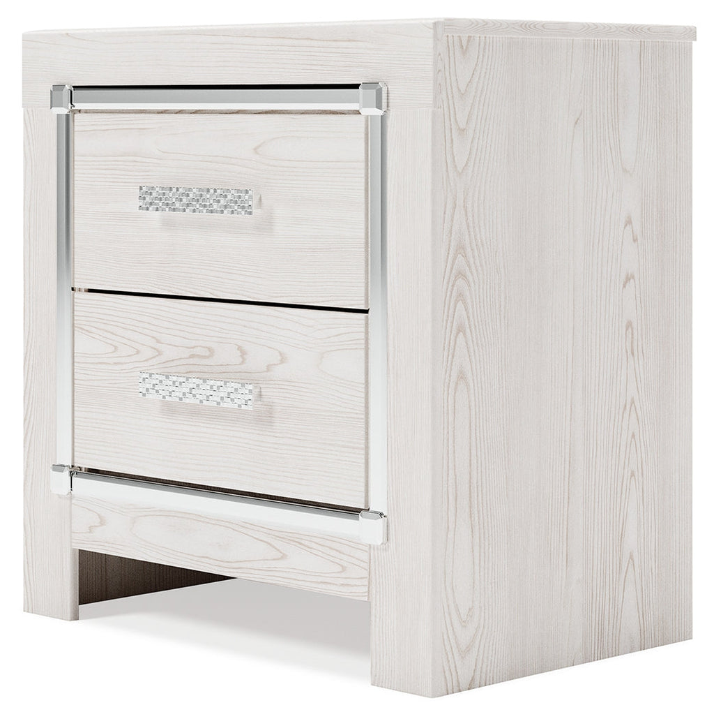 Altyra Full Upholstered Panel Bed, Dresser, Mirror, Chest and Nightstand, White