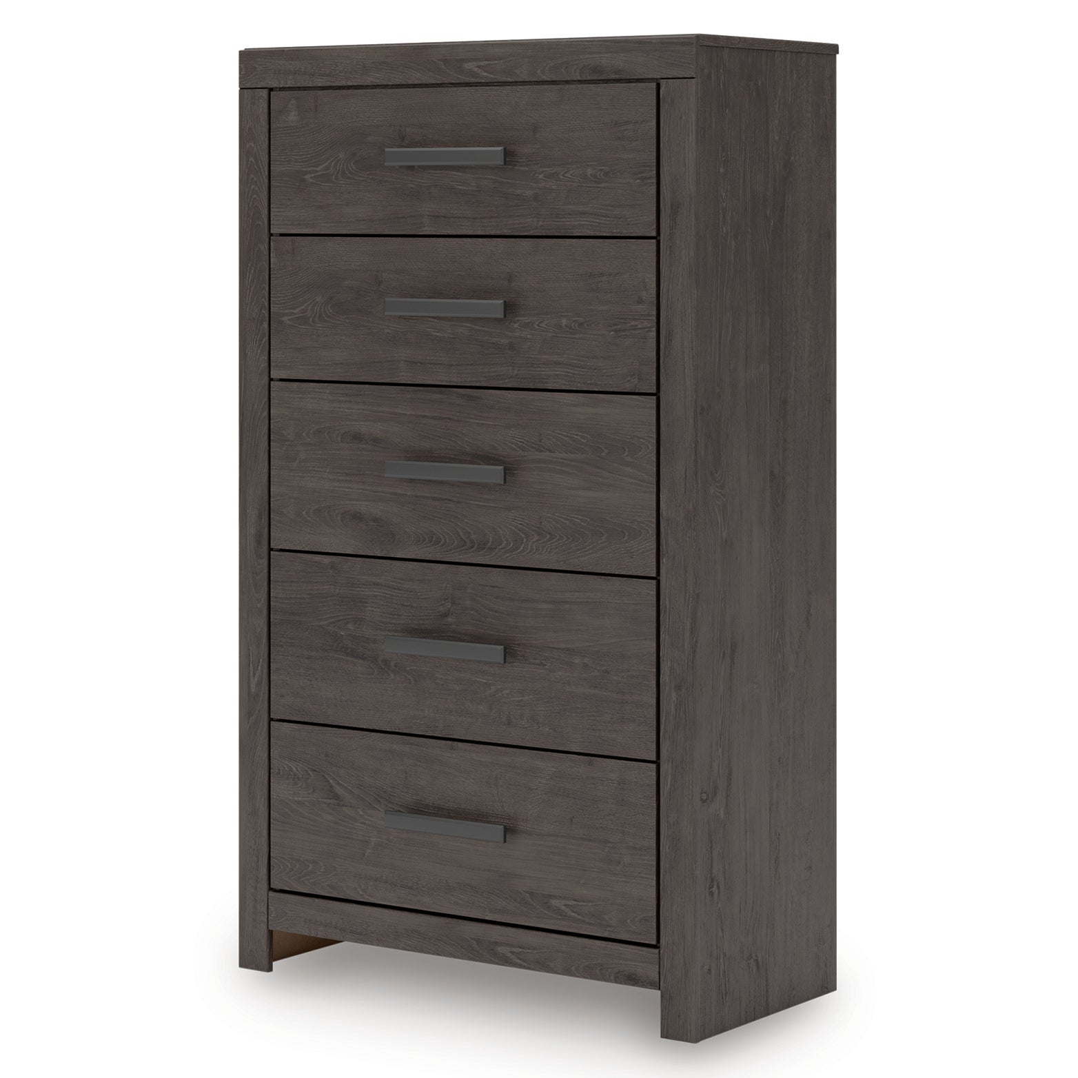 Prendonea Twin Panel Bed, Dresser, Mirror, Chest and 2 Nightstands, Charcoal