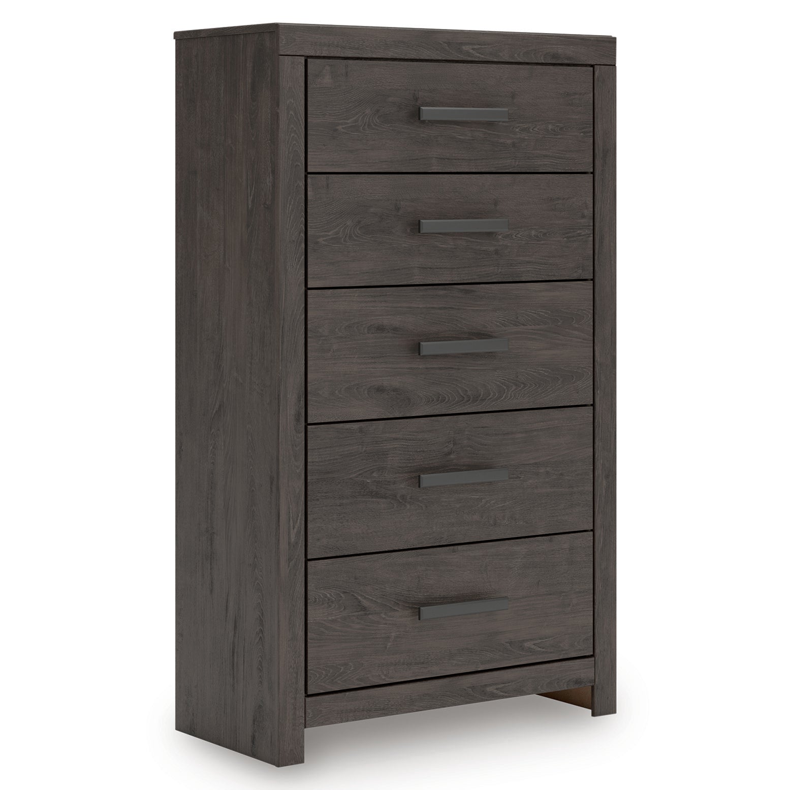 Prendonea Twin Panel Bed, Dresser, Mirror, Chest and 2 Nightstands, Charcoal