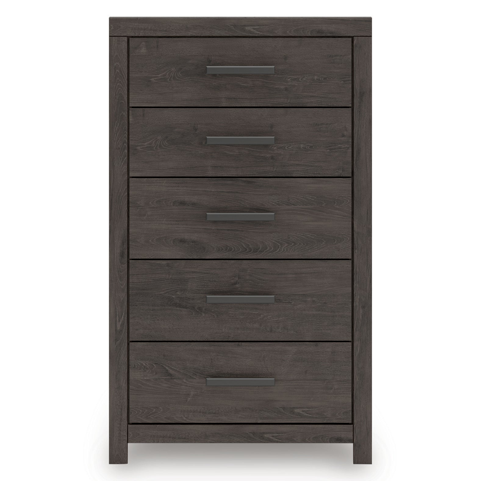 Prendonea Twin Panel Bed, Dresser, Mirror, Chest and Nightstand, Charcoal