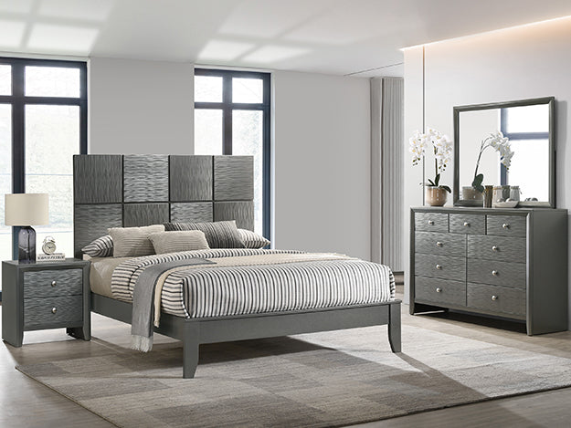 DENKER GUNMETAL BEDROOM GROUP