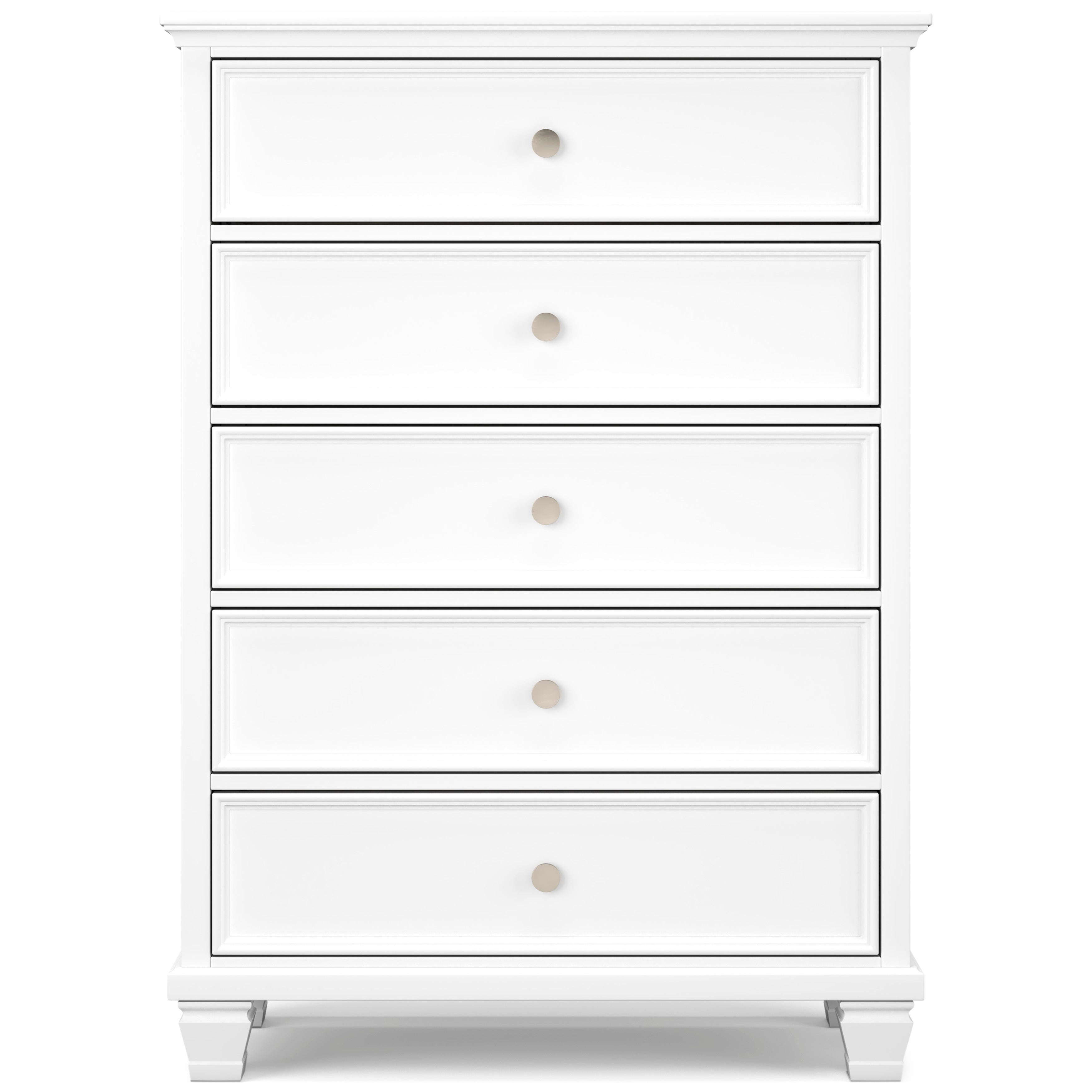 Fortman White Full Panel 5-Piece Bedroom Set