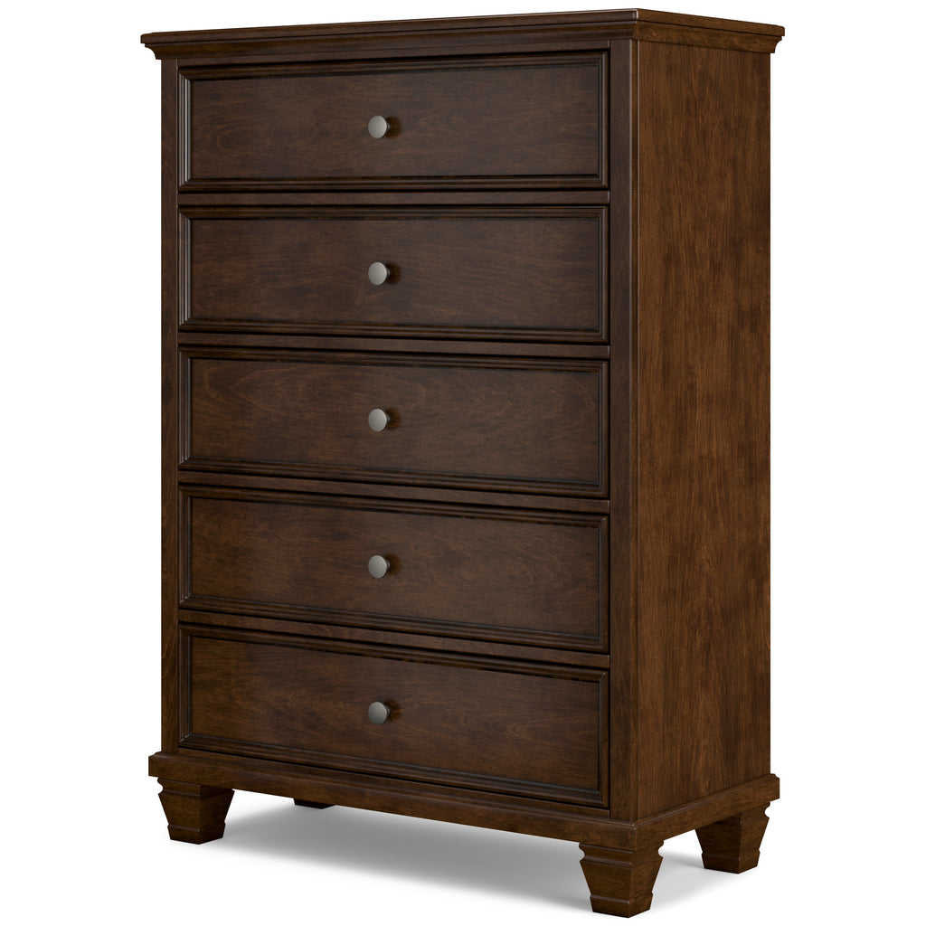 Danabrin California King Panel 6 Pc Bedroom Set w/ 2 Nightstands, Brown