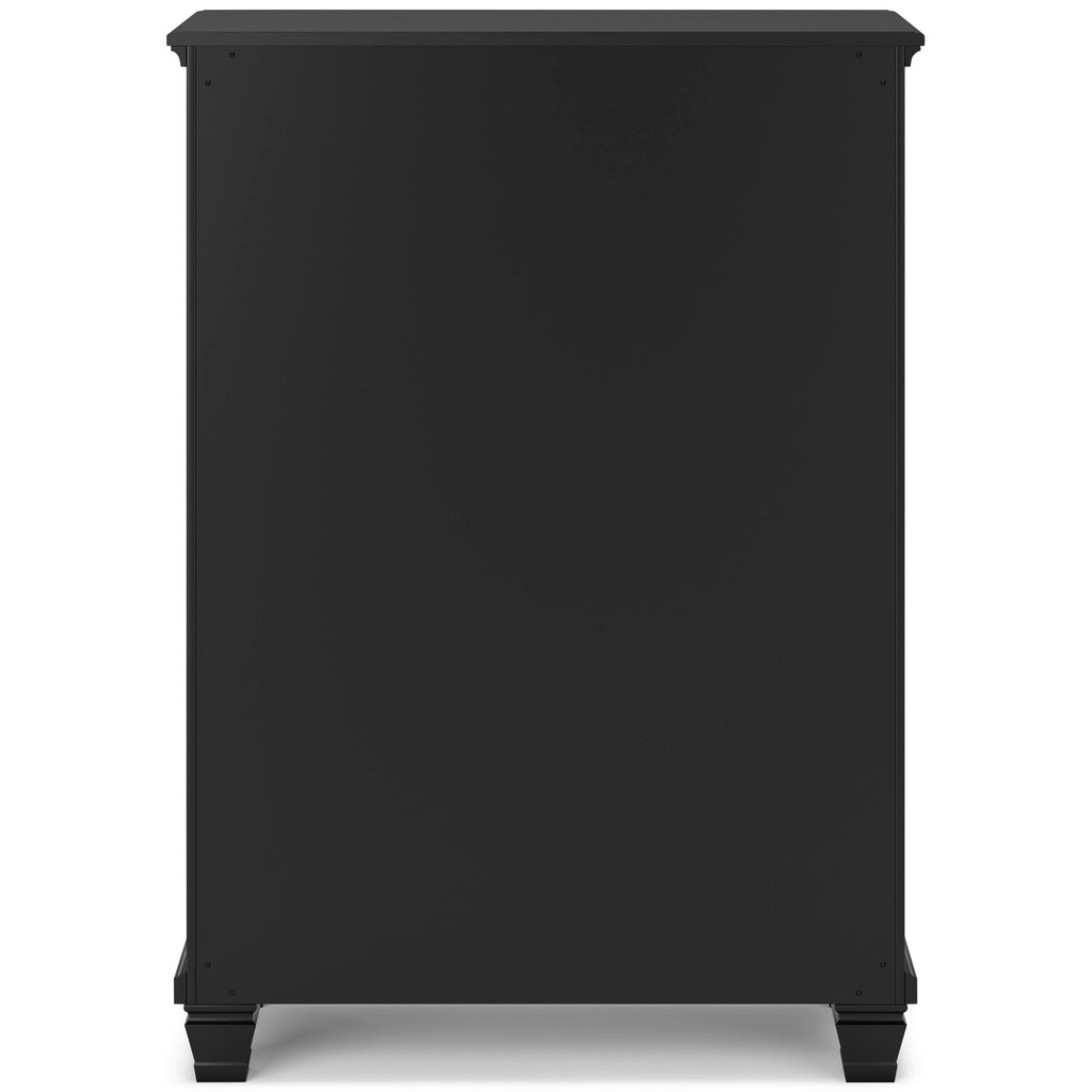 Lanolee California King Panel 6 Pc Bedroom Set w/ 2 Nightstands, Black