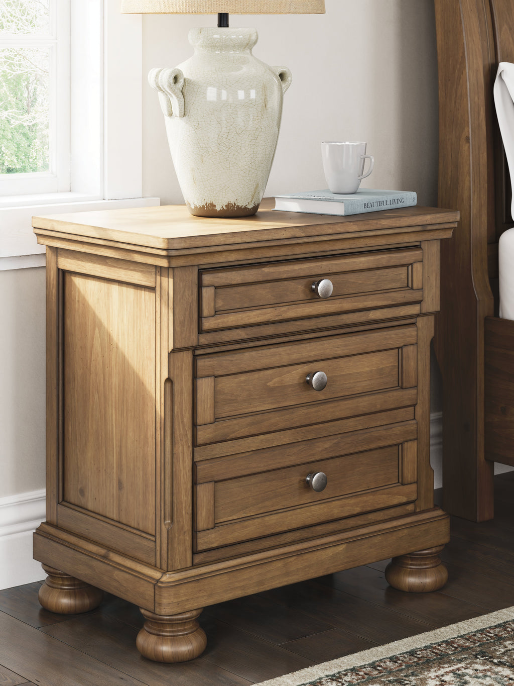 Feddinger Medium Queen Panel Bed, Dresser, Mirror, Chest and 2 Nightstands, Brown