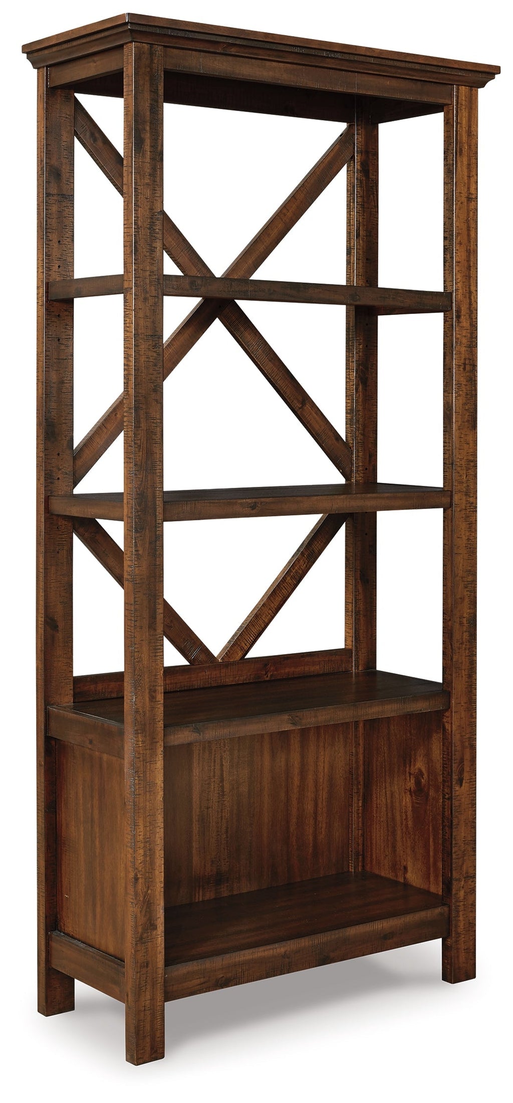 Baldridge Rustic Brown 75" Bookcase