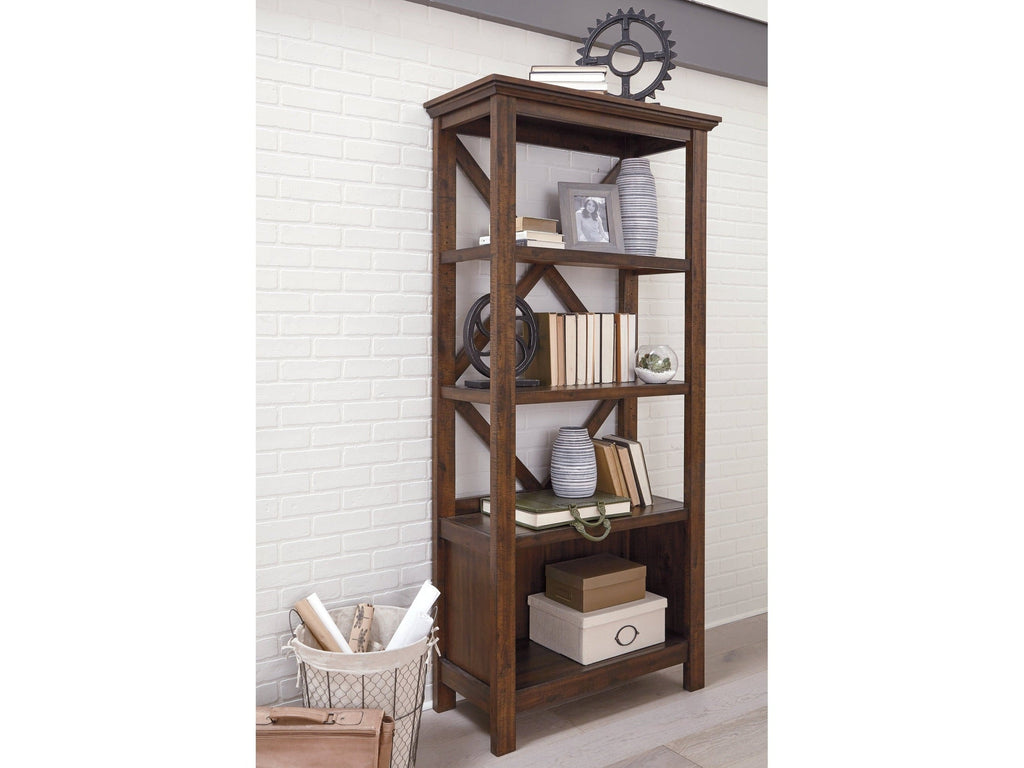 Baldridge Rustic Brown 75" Bookcase