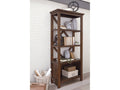 Baldridge Rustic Brown 75" Bookcase