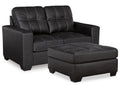 Barlin Mills Carbon Loveseat and Oversized Ottoman