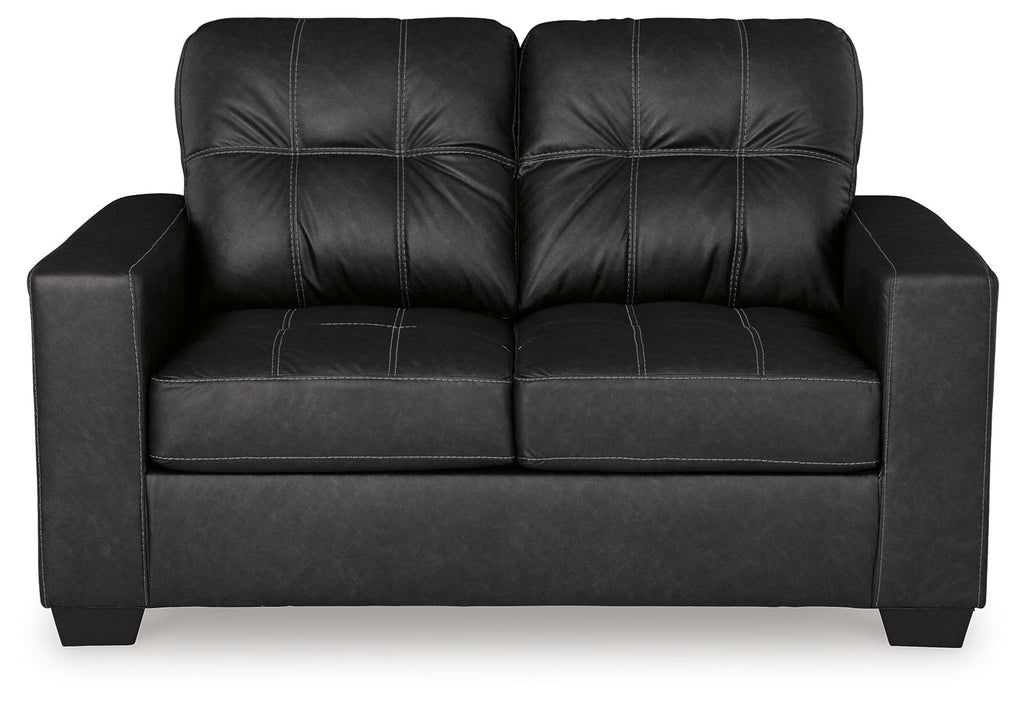 Barlin Mills Carbon Loveseat and Oversized Ottoman