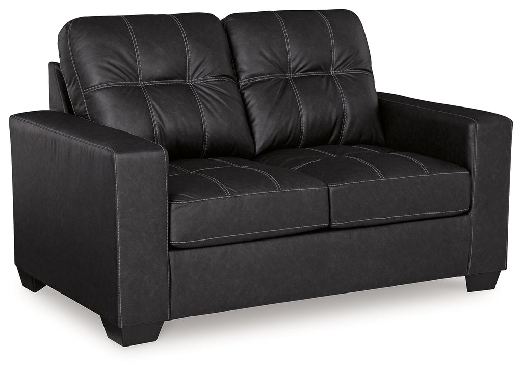 Barlin Mills Carbon Loveseat and Oversized Ottoman