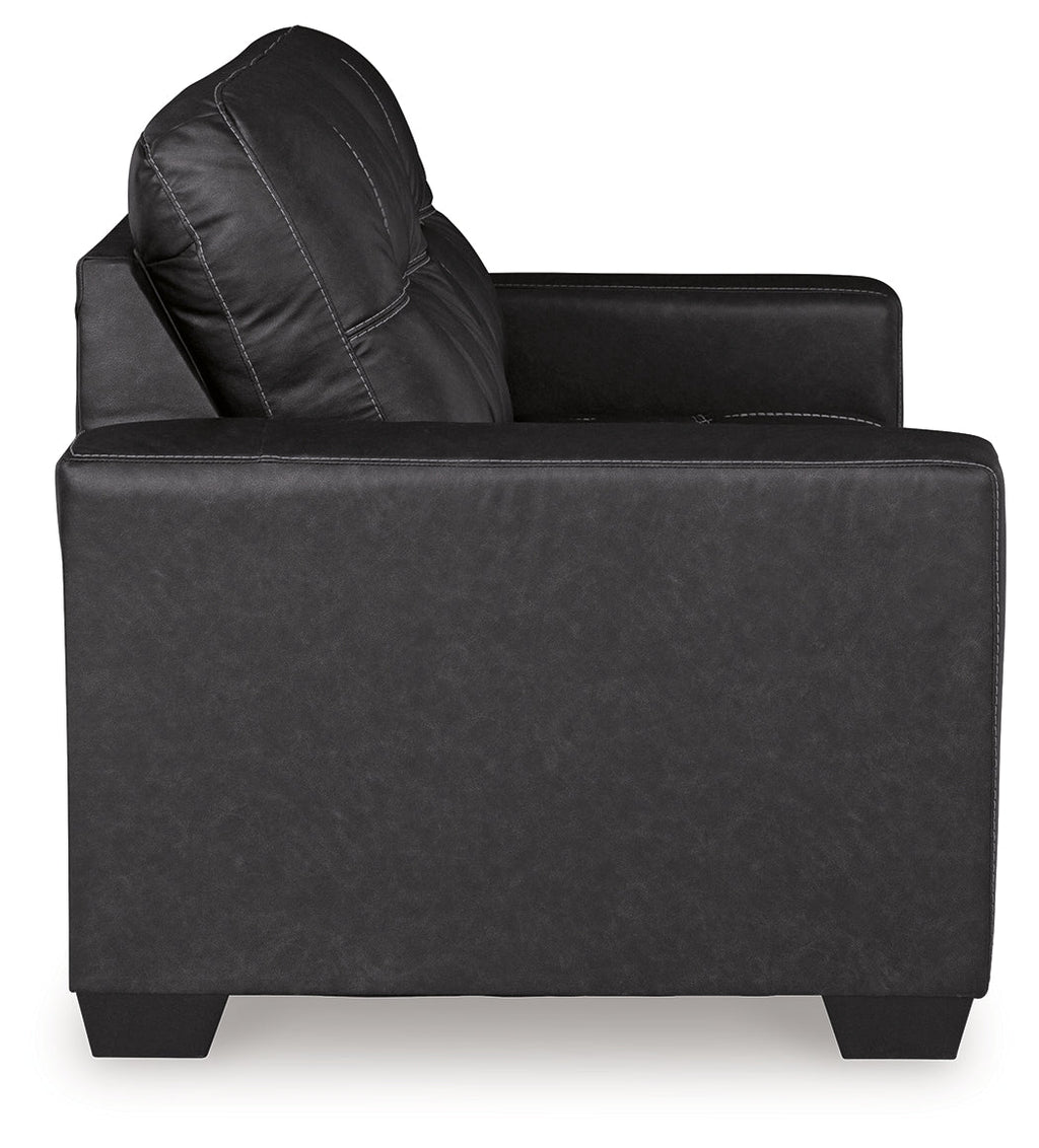 Barlin Mills Carbon Loveseat and Oversized Ottoman