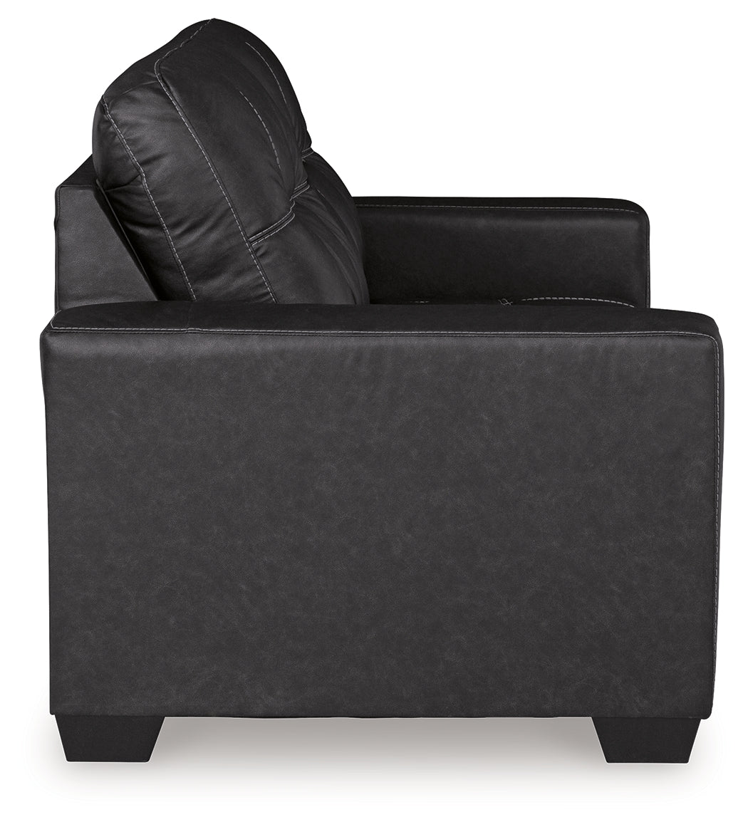 Barlin Mills Carbon Loveseat and Oversized Ottoman