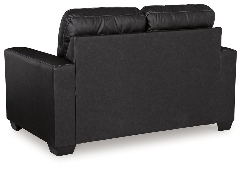 Barlin Mills Carbon Loveseat and Oversized Ottoman