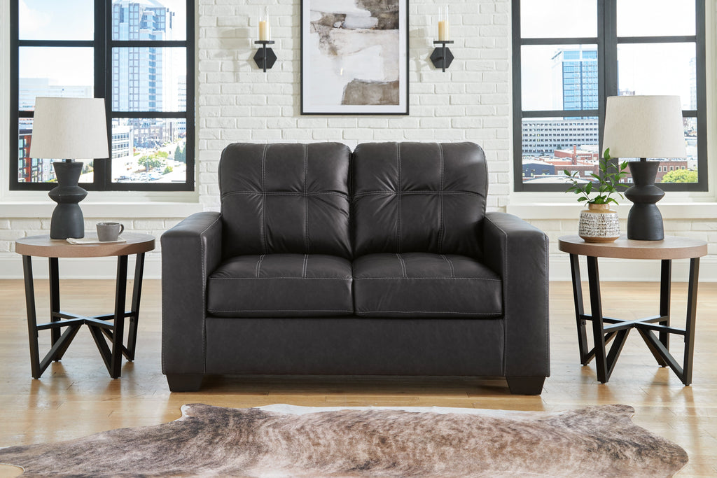 Barlin Mills Carbon Loveseat and Oversized Ottoman