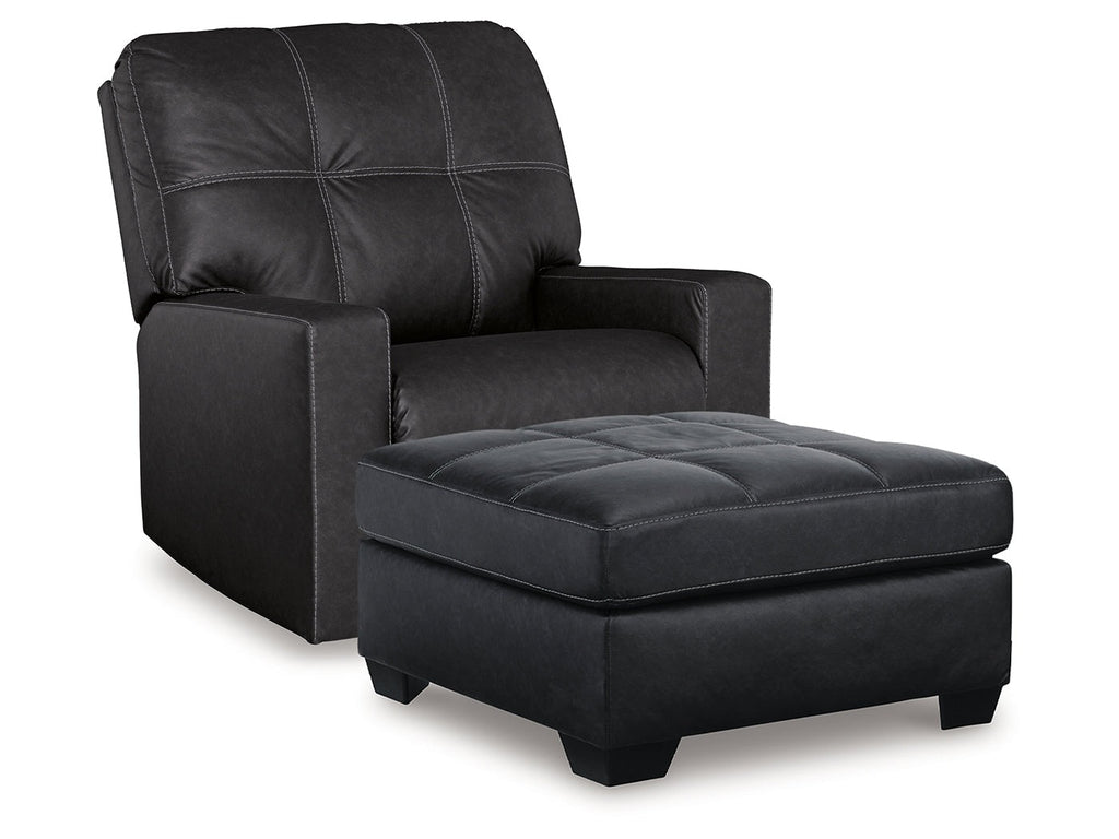 Barlin Mills Carbon Recliner and Oversized Accent Ottoman