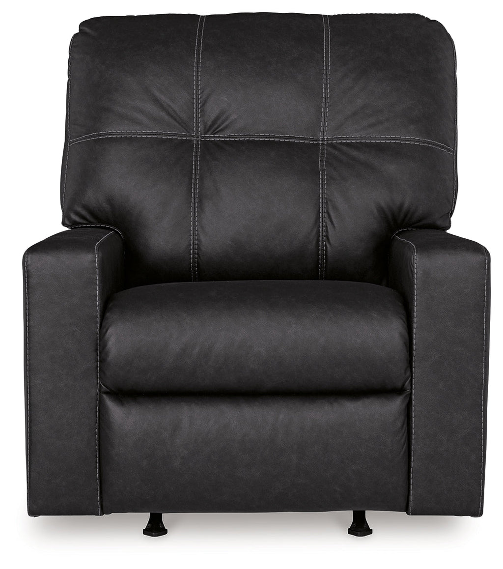 Barlin Mills Carbon Recliner and Oversized Accent Ottoman