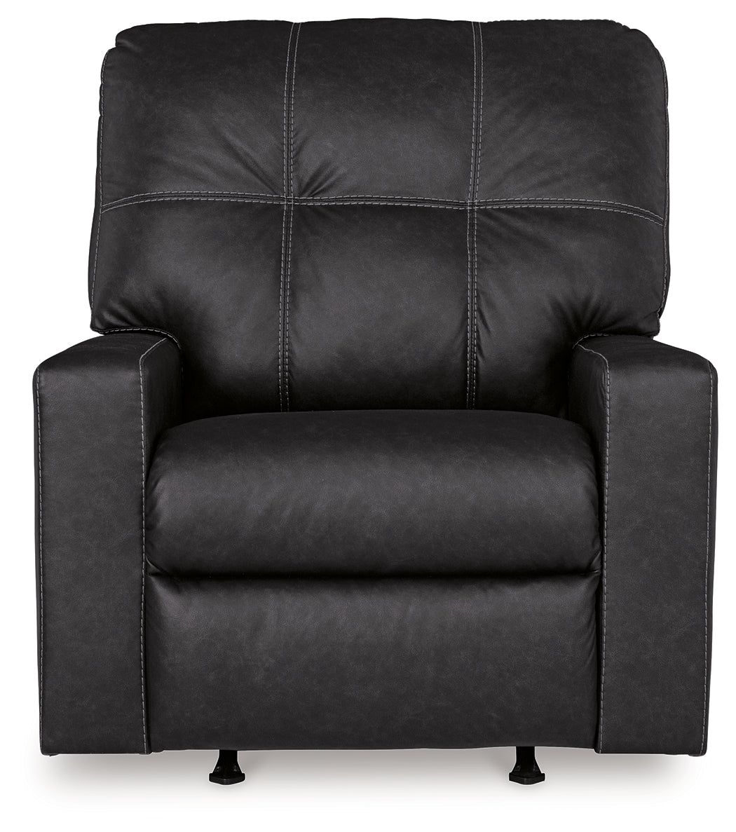 Barlin Mills Carbon Recliner and Oversized Accent Ottoman