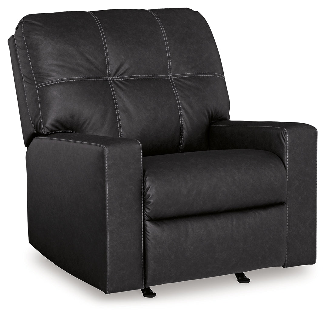 Barlin Mills Carbon Recliner and Oversized Accent Ottoman