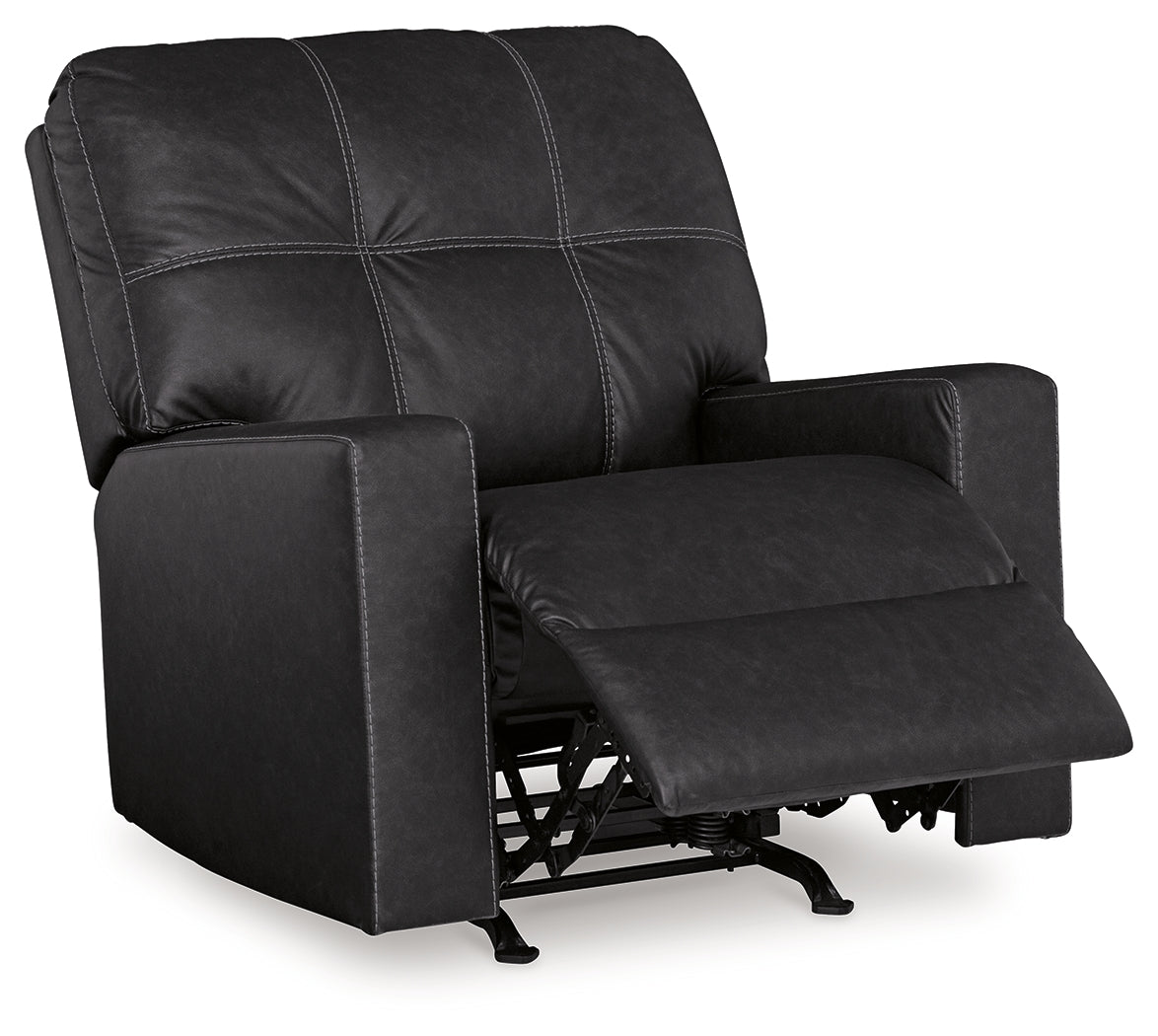 Barlin Mills Carbon Recliner and Oversized Accent Ottoman