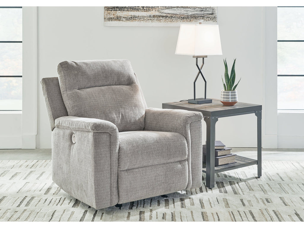 Barnsana Ash Micro Chenille Power Recliner