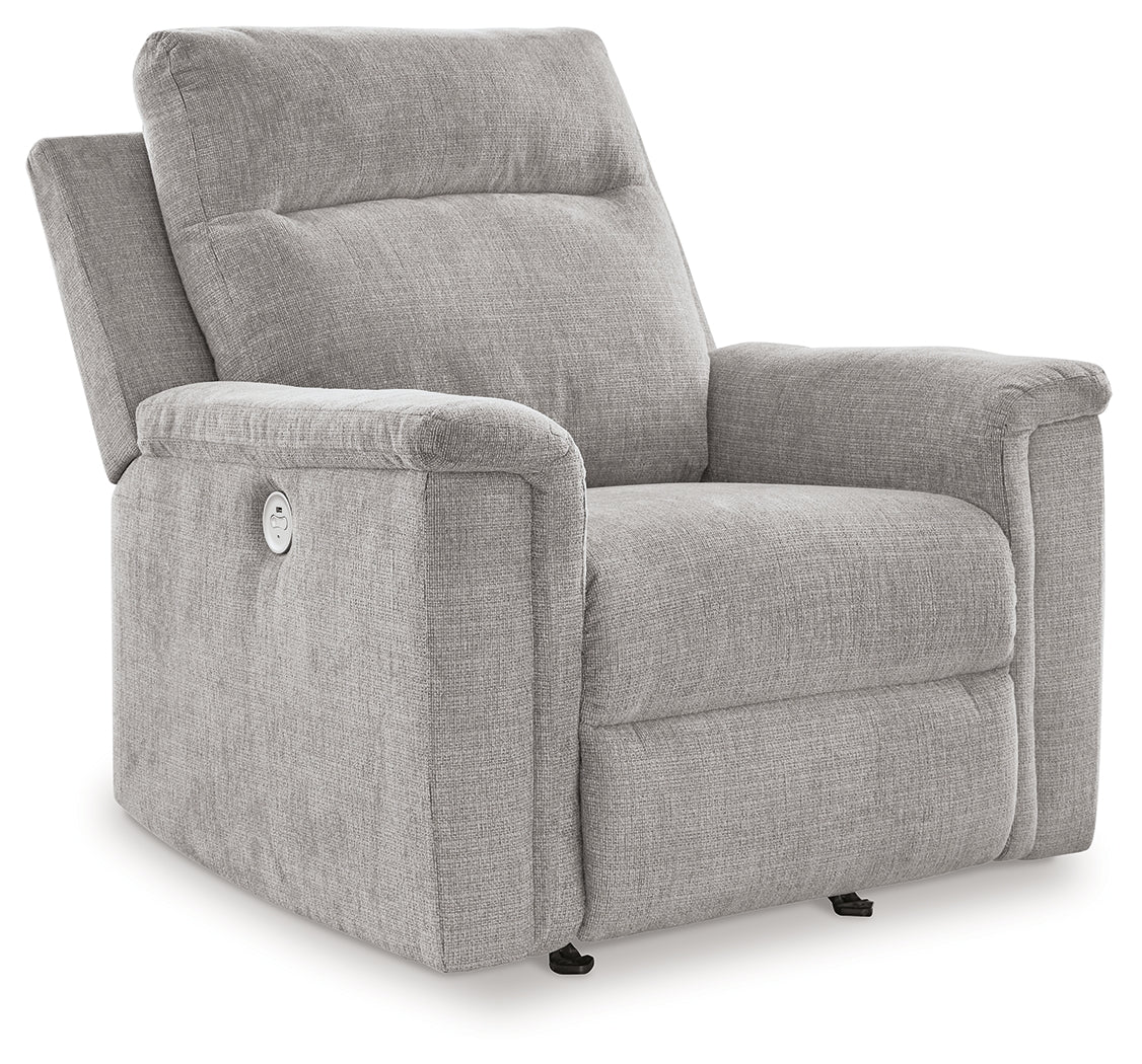 Barnsana Ash Micro Chenille Power Recliner