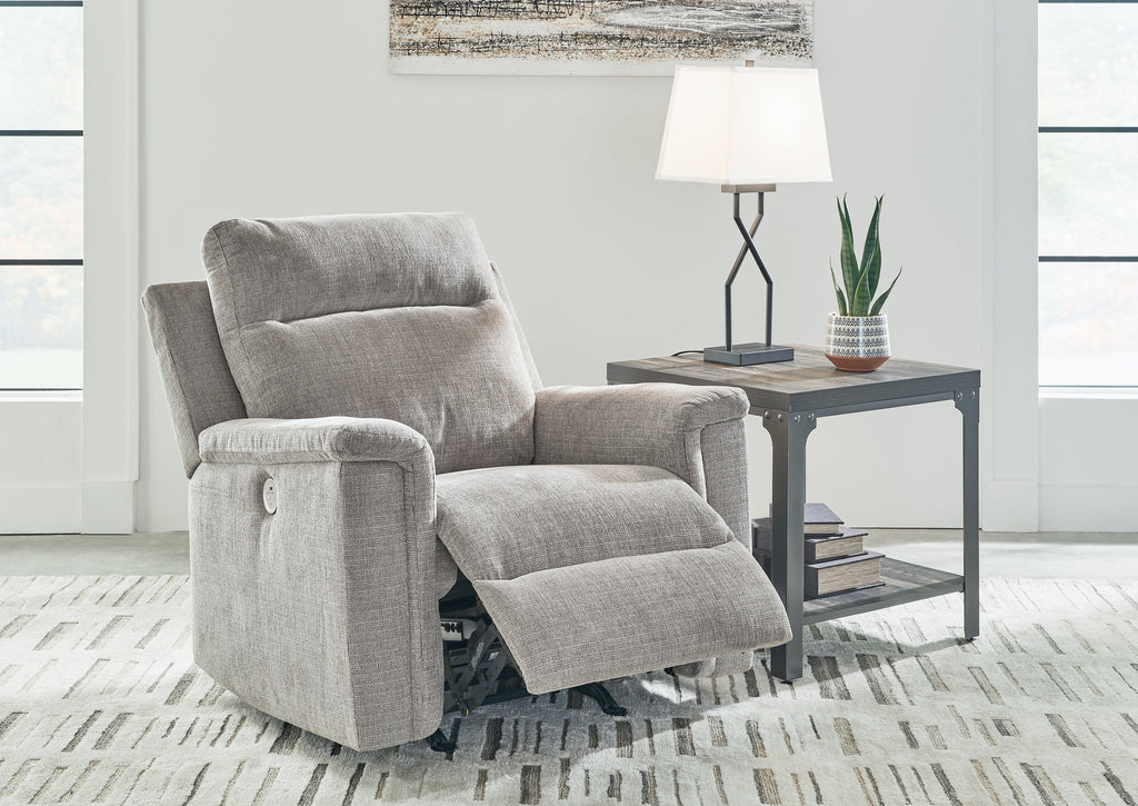 Barnsana Ash Micro Chenille Power Recliner