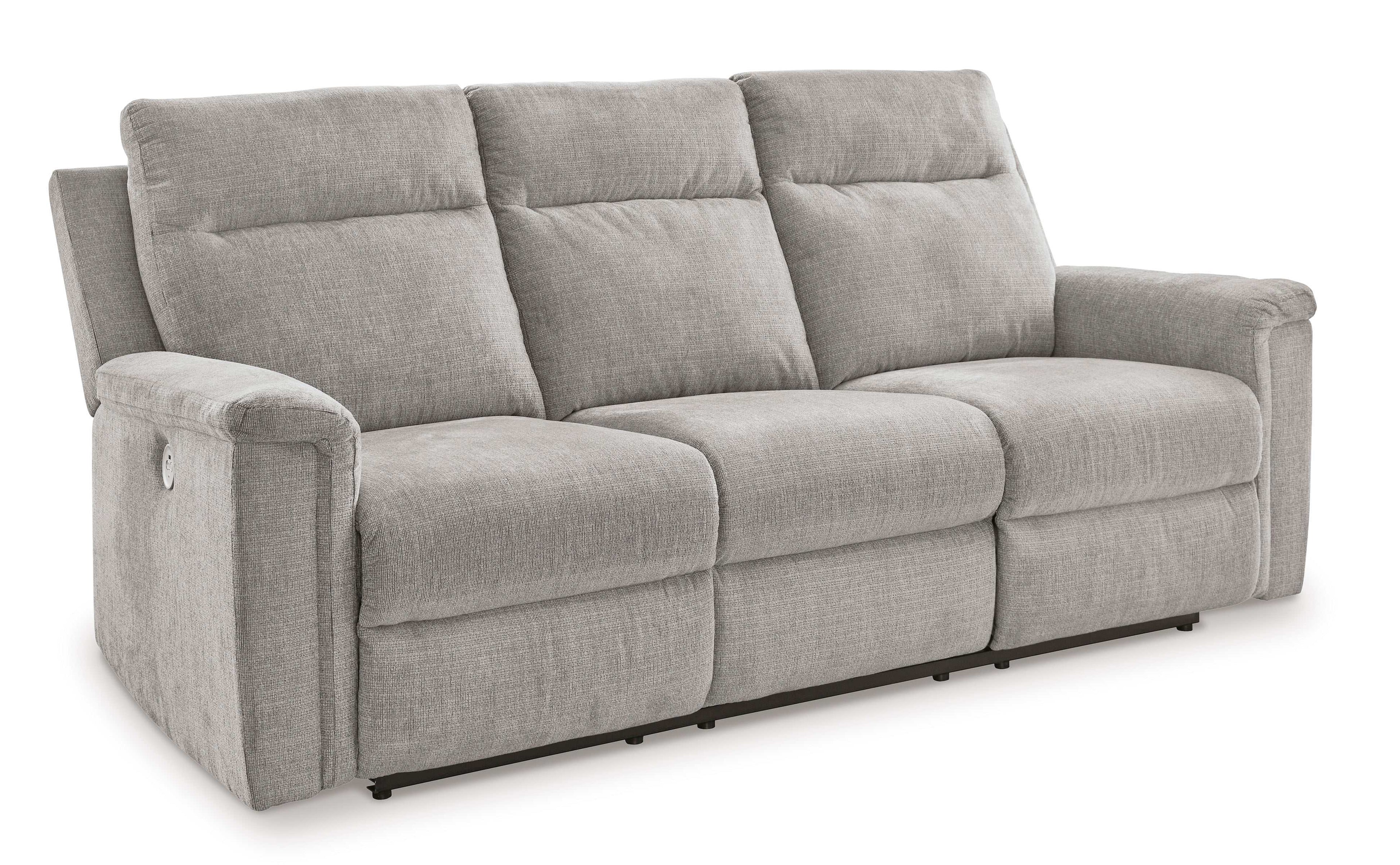 Barnsana Ash Micro Chenille Power Reclining Living Room Set / 2pc