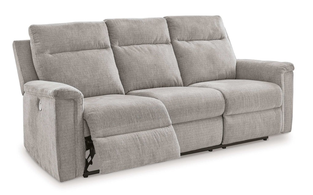 Barnsana Ash Micro Chenille Power Reclining Living Room Set / 2pc