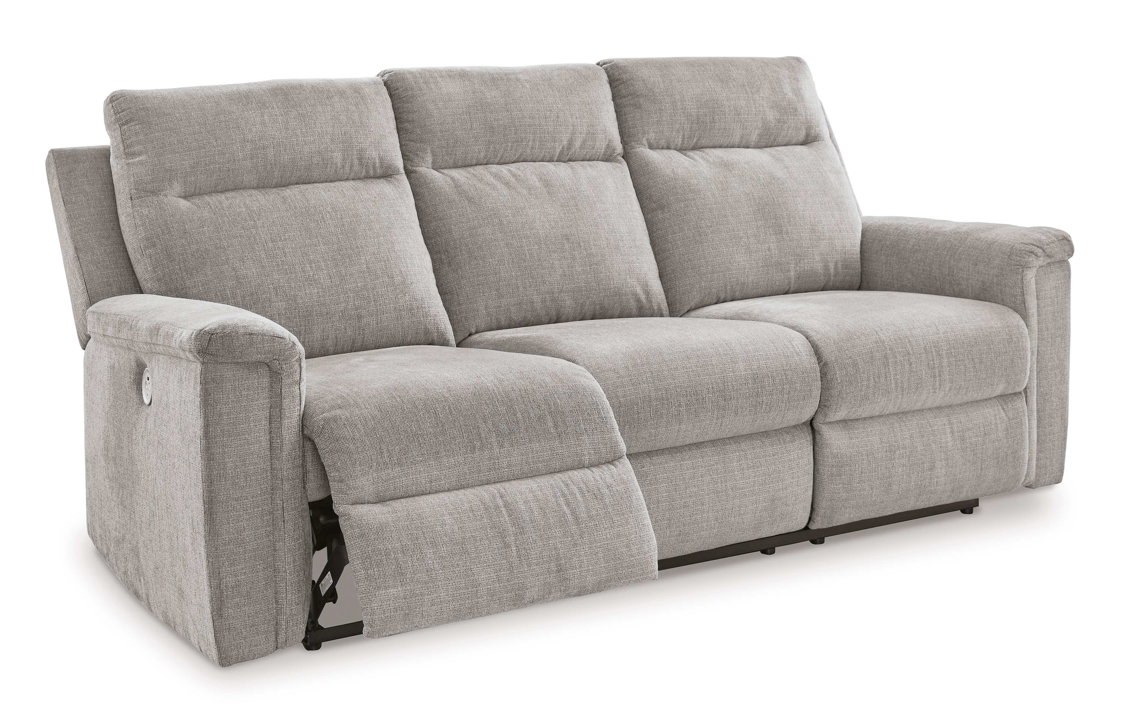 Barnsana Ash Micro Chenille Power Reclining Living Room Set / 2pc