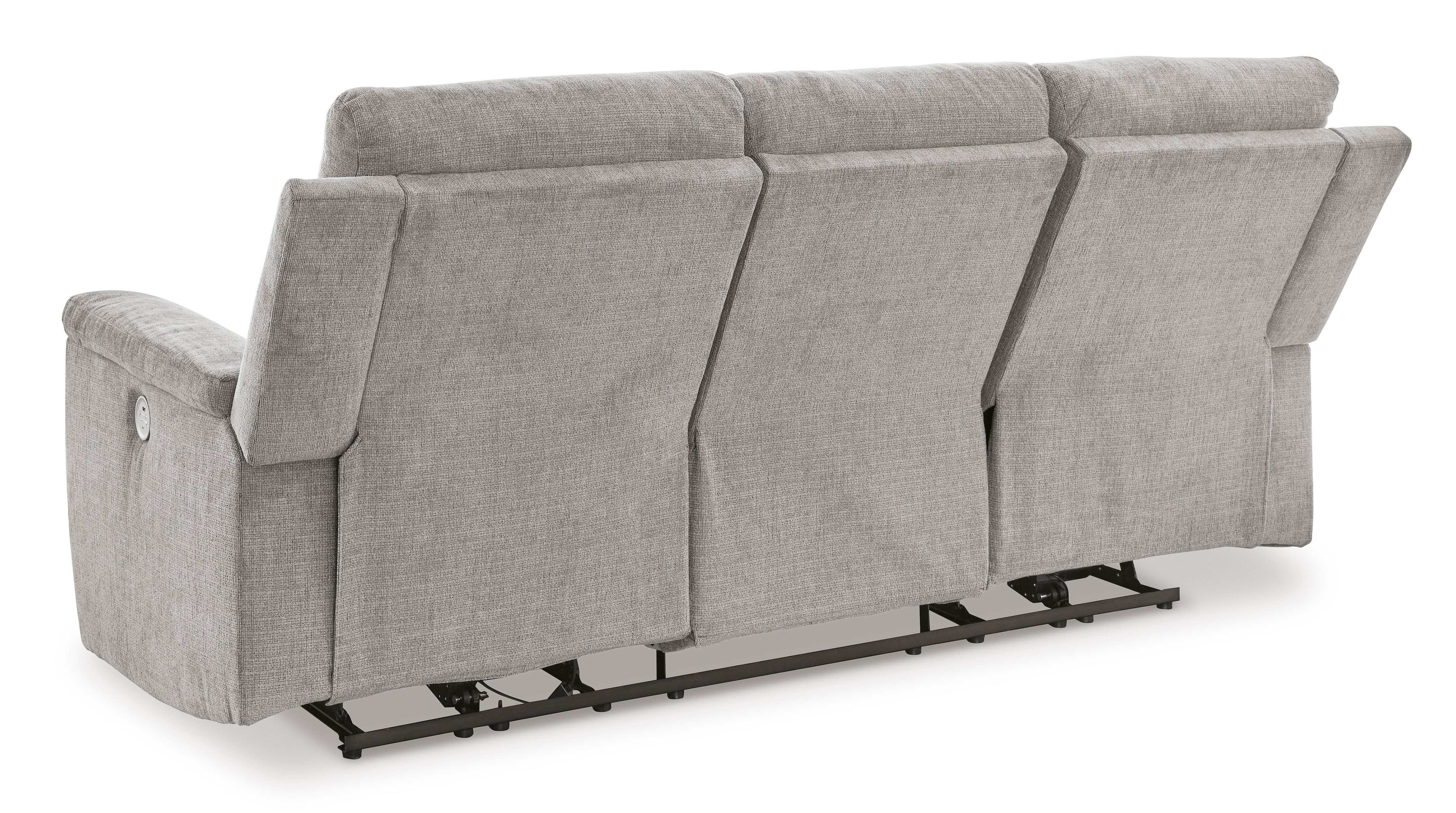Barnsana Ash Micro Chenille Power Reclining Living Room Set / 2pc