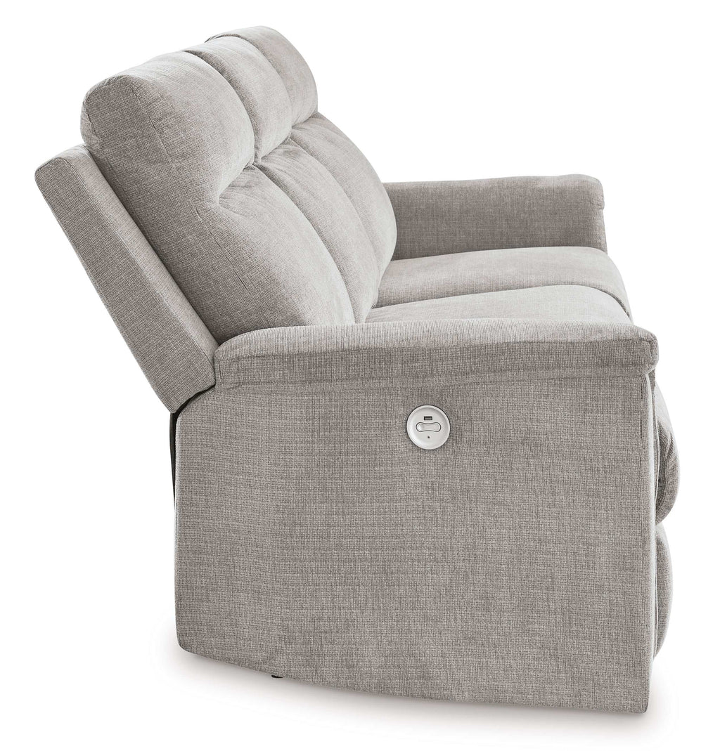 Barnsana Ash Micro Chenille Power Reclining Living Room Set / 2pc