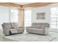 Barnsana Ash Micro Chenille Power Reclining Living Room Set / 2pc