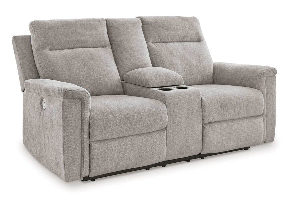 Barnsana Ash Micro Chenille Power Reclining Living Room Set / 2pc