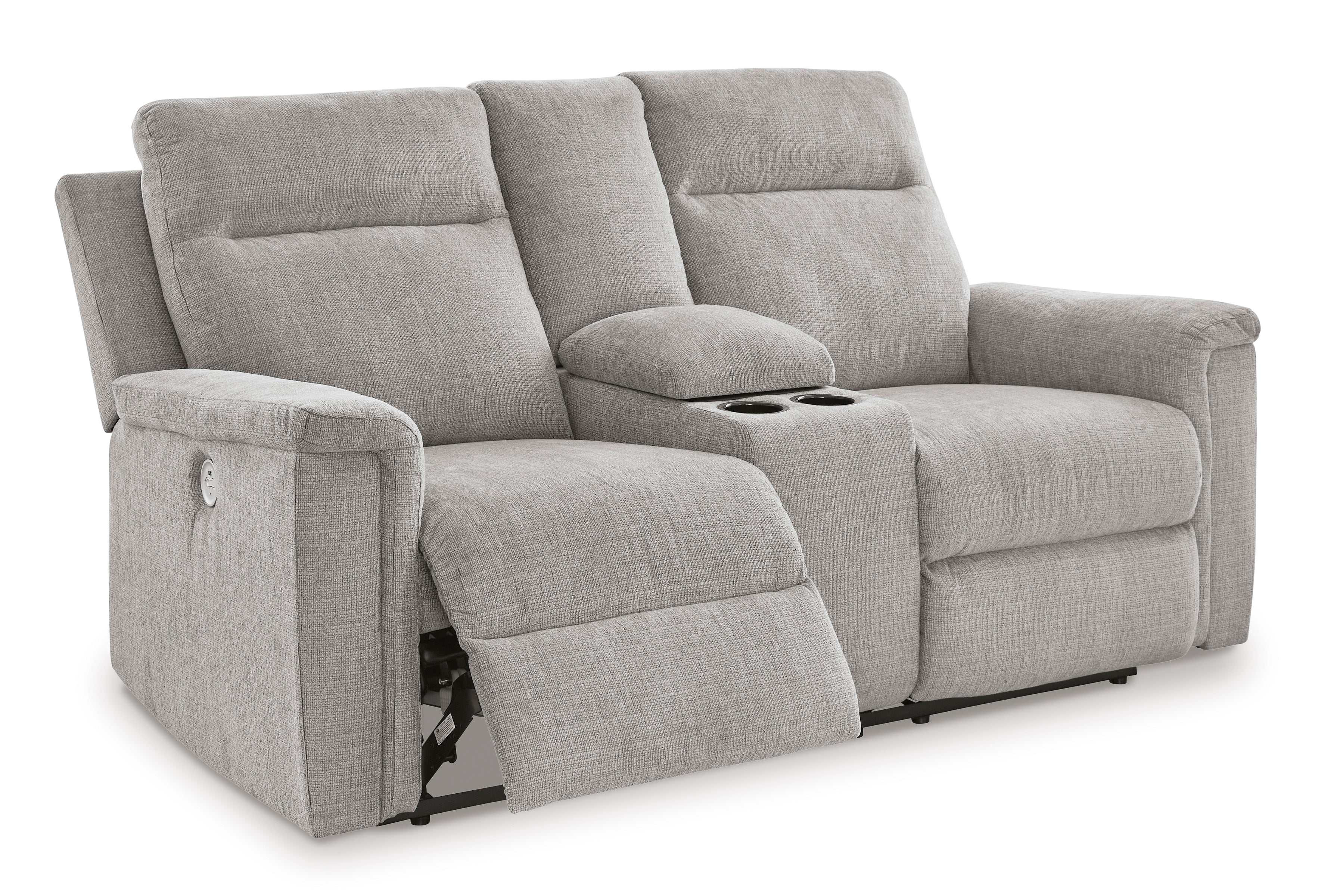 Barnsana Ash Micro Chenille Power Reclining Living Room Set / 2pc