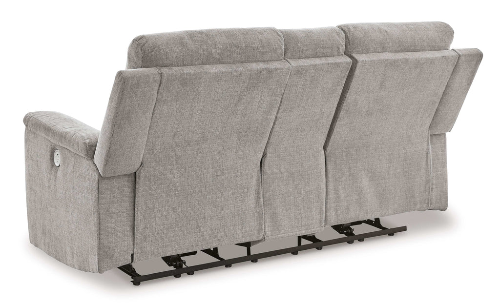 Barnsana Ash Micro Chenille Power Reclining Living Room Set / 2pc