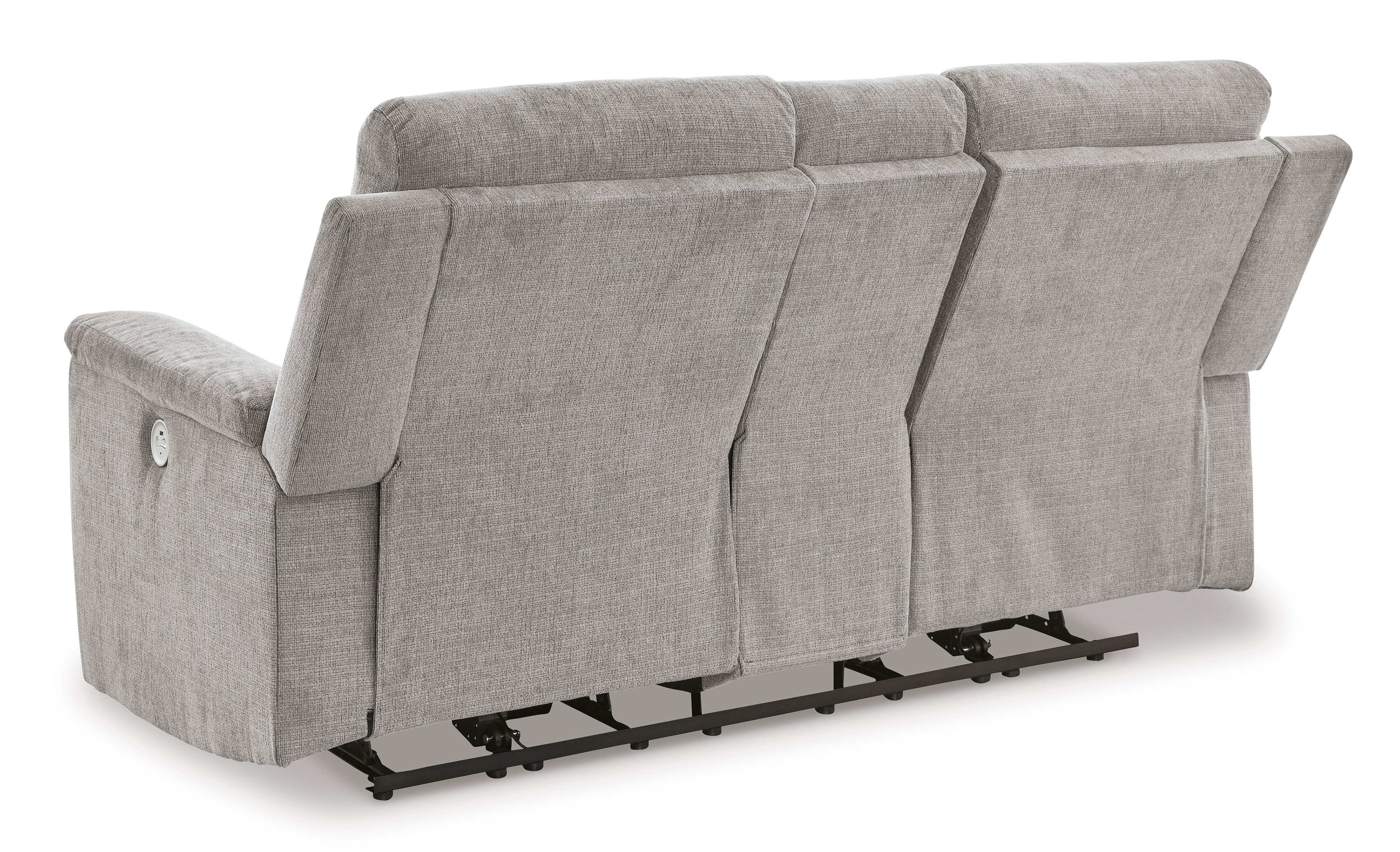 Barnsana Ash Micro Chenille Power Reclining Living Room Set / 2pc