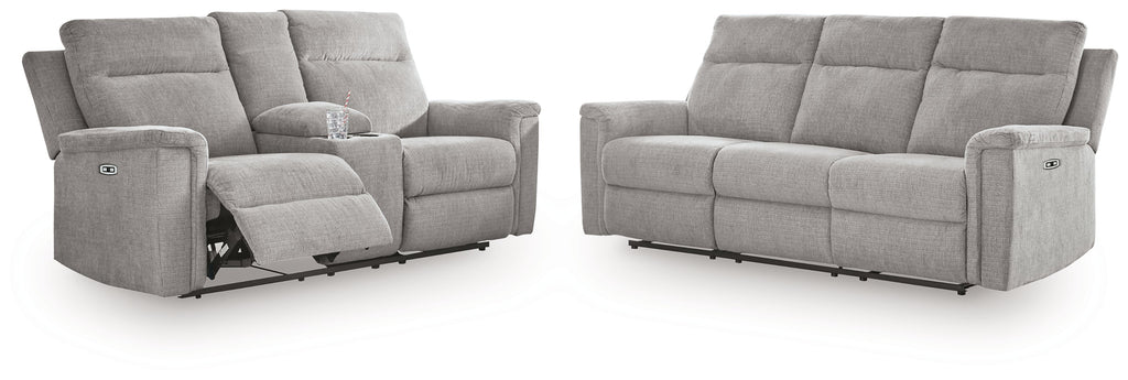 Barnsana Ash Power Reclining Sofa and Loveseat