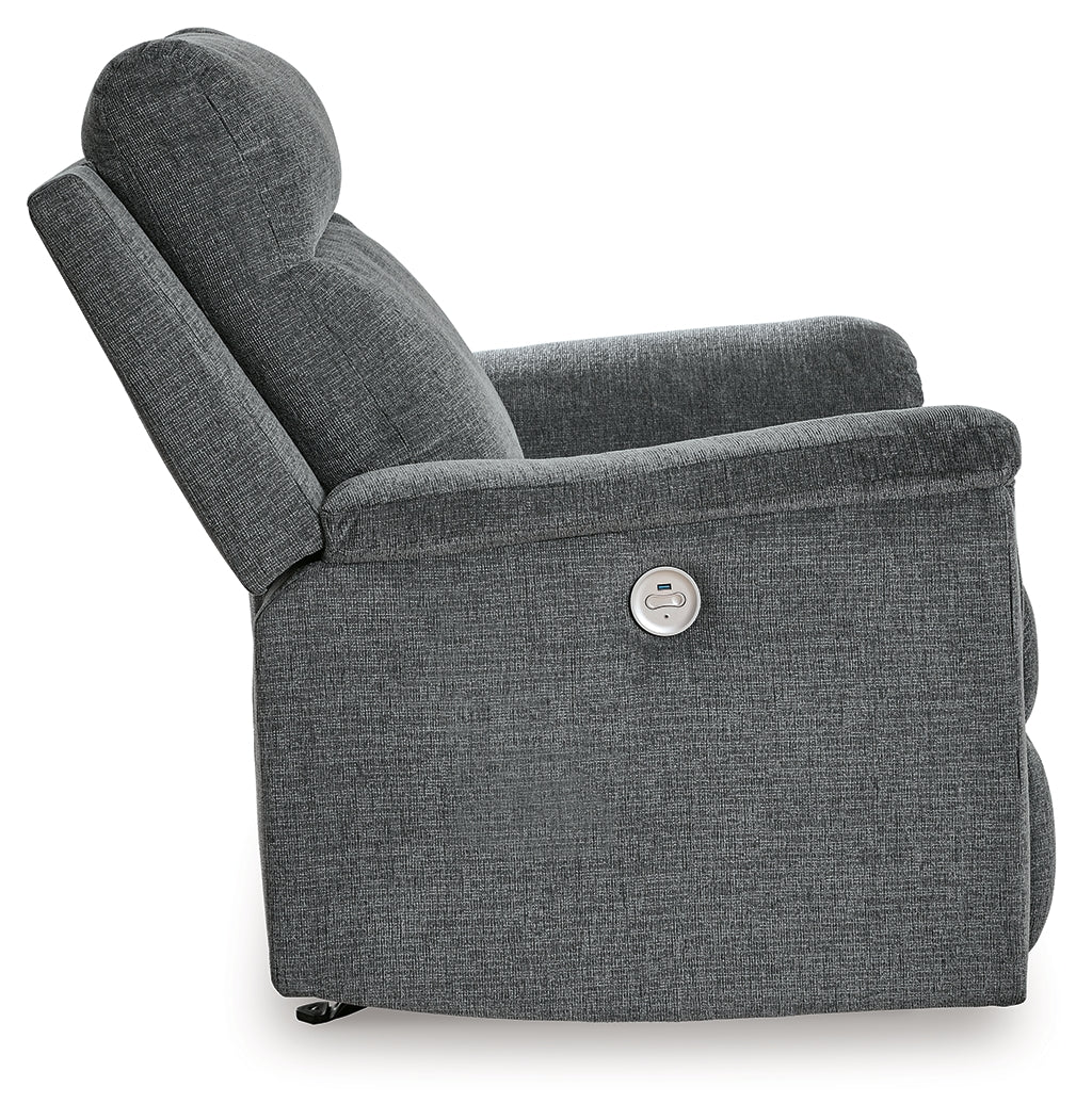 Barnsana Gravel Micro Chenille Power Recliner
